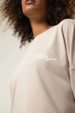 Ladies Bloch Print Oversized Long Sleeve Tee -Dance Dream Shop MRSNlulY