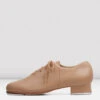 Ladies Jazz Tap Leather Tap Shoes -Dance Dream Shop S0301 TAN OUTSIDE 2